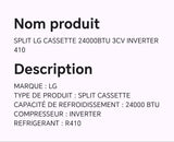 SPLIT LG CASSETTE 24000BTU 3CV INVERTER 410