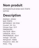 Réfrigérateur DESKA bar 1porte SD97DK