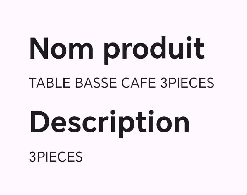 Table basse café 3pieces