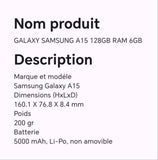 GALAXY SAMSUNG A15 128GB RAM 6GB