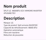 SPLIT LG 48000BTU 5CV ARMOIRE INVERTER APUQ48LT3S1