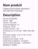 CONGELATEUR HISENSE HORIZONTAL 500LITRES GRIS FC55DD4SA
