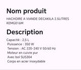 Hachoir à viande DECAKILA 2.5 litres KEMG016M