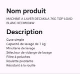 Machine à laver DECAKILA 7kg TOP LOAD blanc KEDM004W