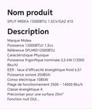 SPLIT MIDEA 12000BTU 1.5CV/GAZ 410