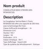 CONGELATEUR BEKO 5TIROIRS GRIS RFSM200T20S