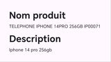 TELEPHONE IPHONE 14PRO 256GB IP00071