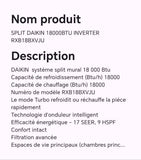 SPLIT DAIKIN 18000BTU INVERTER RXB18BXVJU