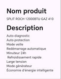 SPLIT ROCH 12000BTU GAZ 410