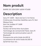 Barre de son SONY 600W HTS40R