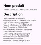 TELEVISEUR LG 65" QNED SMART 4K 826RE