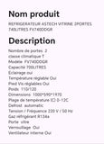 Réfrigérateur ASTECH vitrine 2 portes 740 litres FV740DDGR