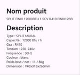 SPLIT FINIX 12000BTU 1.5CV R410 FINIX12BB