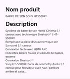 Barre de son SONY HTS500RF