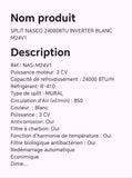 SPLIT NASCO 24000BTU INVERTER BLANC M24V1