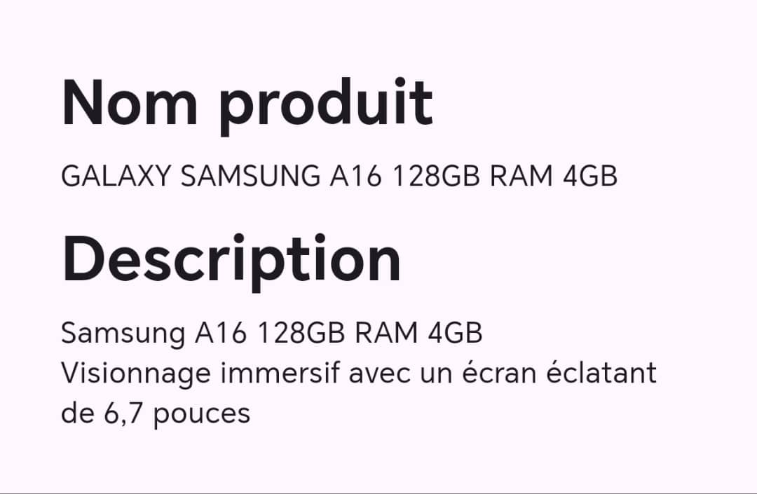 GALAXY SAMSUNG A16 128GB RAM 4GB