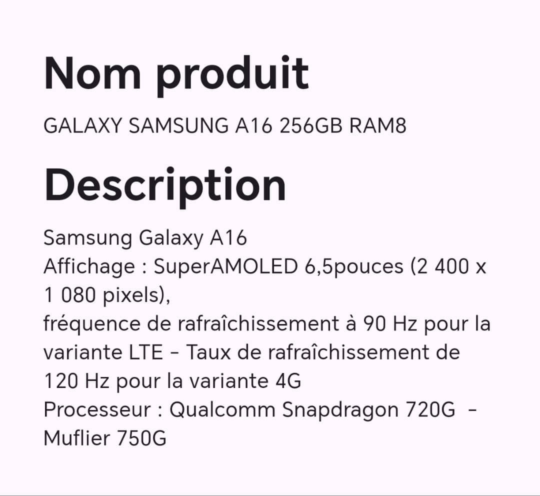 GALAXY SAMSUNG A16 256GB RAM8