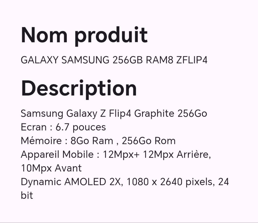 GALAXY SAMSUNG 256GB RAM8 ZFLIP4