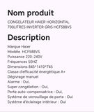 CONGELATEUR HAIER HORIZONTAL 700LITRES INVERTER GRIS HCF588VS