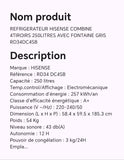 Réfrigérateur HISENSE combine 4TIROIRS 250LITRES avec fontaine gris RD34DC4SB