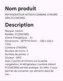 Réfrigérateur ASTECH combine 3 tiroirs gris FC234CM0G