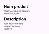 SPLIT SAMSUNG AR 9000BTU AR09TRHGAWKA