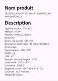 TELEVISEUR WOW 65" SMART ANDROID 4K WA65SU7200C3