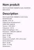 SPLIT ELACTRON 18000BTU DUEL INVERTER WIFI ETN18