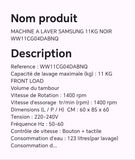 Machine à laver SAMSUNG 11KG noir WW11CG04DABNQ