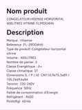 CONGELATEUR HISENSE HORIZONTAL 400LITRES VITRINE FL39DD4HA