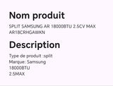SPLIT SAMSUNG AR 18000BTU 2.5CV MAX AR18CRHGAWKN