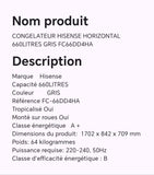 CONGELATEUR HISENSE HORIZONTAL 660LITRES GRIS FC66DD4HA