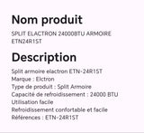 SPLIT ELACTRON 24000BTU ARMOIRE ETN24R1ST