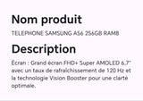 Téléphone SAMSUNG A56 256GB RAM8