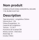 CONGELATEUR ICONA HORIZONTAL SOLAIRE 110L BLANC ILSCF160