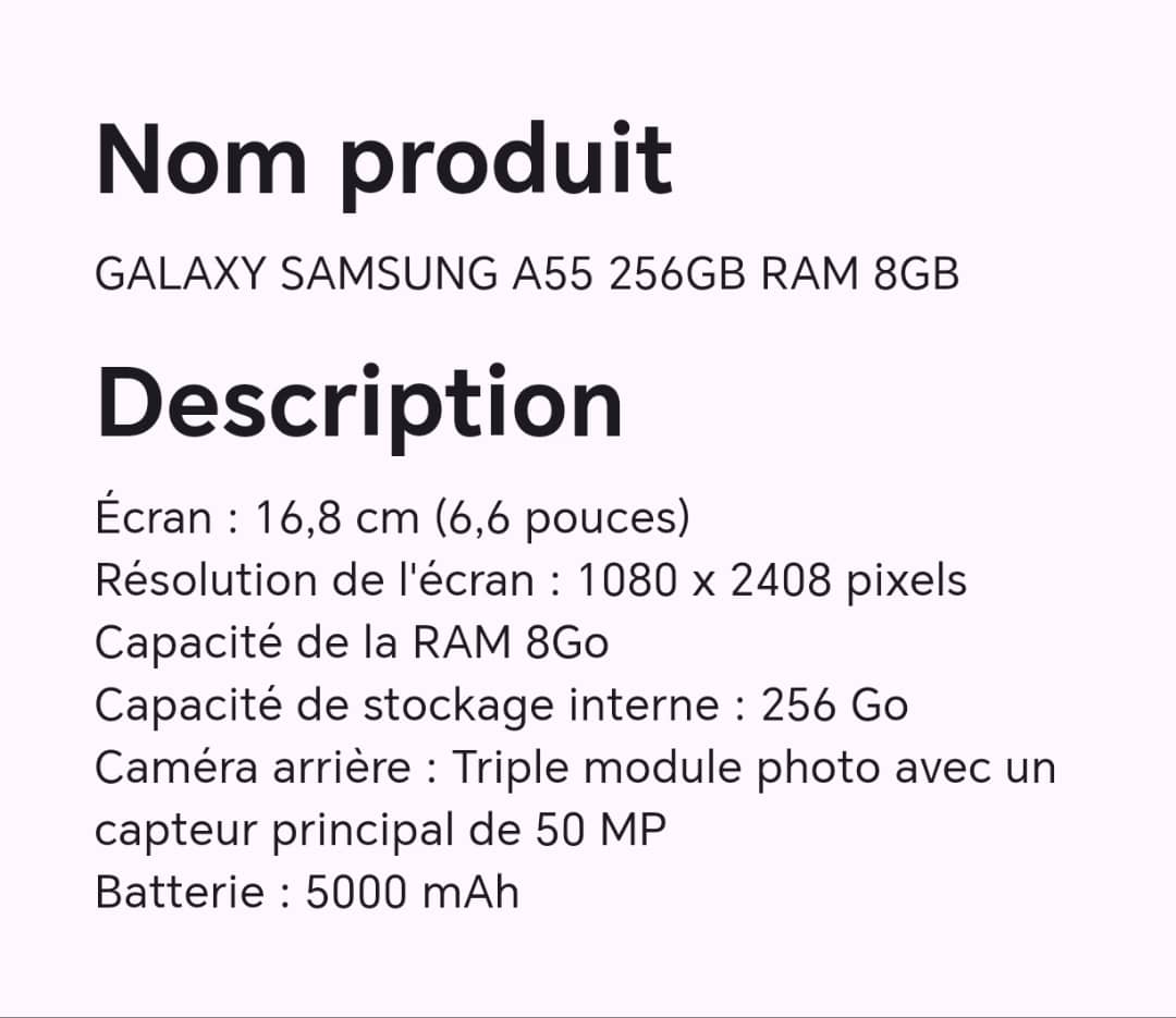 GALAXY SAMSUNG A55 256GB RAM 8GB
