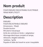 Four ENDURO encastrable électrique 90X60 noir LT92277