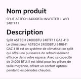 SPLIT ASTECH 24000BTU INVERTER+WIFI 24BTF11