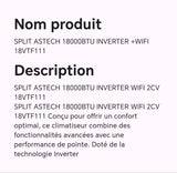 SPLIT ASTECH 18000BTU INVERTER+WIFI 18VTF111