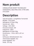 CONGELATEUR SMART TECHNOLOGY HORIZONTAL 350LITRES AVEC VITRE GRIS STCC320V