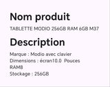 TABLETTE MODIO 256GB RAM 6GB M37
