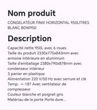CONGELATEUR FINIX HORIZONTAL 950LITRES BLANC BDW950