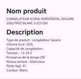 CONGELATEUR ICONA HORIZONTAL SOLAIRE 250LITRES BLANC ILSCF330