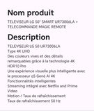 TELEVISEUR LG 50" SMART UR73006LA +TELECOMMANDE MAGIC REMOTE