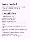 Réfrigérateur SAMSUNG SIDE BY SIDE 2portes 647litres gris mate RS62R5001M9GH