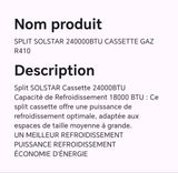 SPLIT SOLSTAR 24000BTU CASSETTE GAZ R410