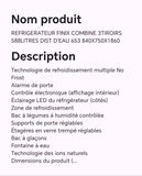 Réfrigérateur FINIX combine 3tiroirs 588litres dist d'eau 653 840X750X1860