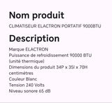 CLIMATISEUR ELACTRON PRORTATIF 9000BTU