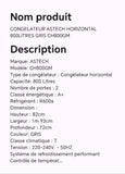 CONGELATEUR ASTECH HORIZONTAL 800LITRES GRIS CH800GM