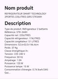 Réfrigérateur smart tchnology 2 portes 225 LITRES gris STR344H